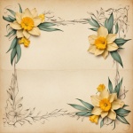 Vintage Floral Frame Template