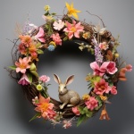Easter Bunny Rabbit Wreath Art