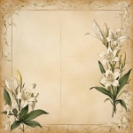 Easter Lily Floral Frame Template