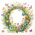 Sprinspring Floral Butterfly Wreath