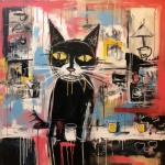 Contemporary Abstract Cat Art Print
