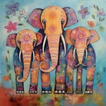Ethnic Design Elephant Art Print