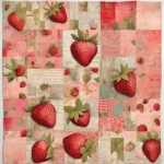 Vintage Strawberry Patchwork Art