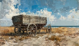 Vintage Wagon Painted Art