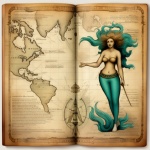 Antique Nautical Book Sea Goddess