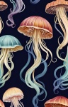 Jellyfish Pattern Background
