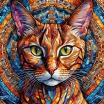 Cat Abstract Art Illustration