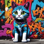 Cat Pop Art Illustration Graffiti