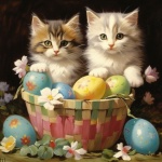 Kitten Easter Egg Basket Art