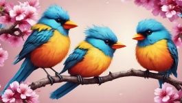 Funny Colorful Fantasy Birds