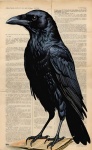 Mixed Media Black Raven