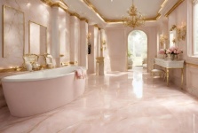 Pink And Gold Bath Tub