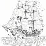 Pirate Ship - Coloring Page