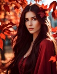 Beautiful Woman In Autumn