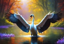 Swan Bird Fantasy Illustration
