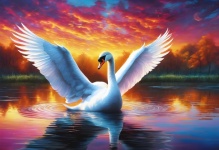 Swan Bird Fantasy Illustration