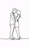 Silhouettes Of Loving Man And Woman