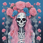 Skeleton Girl With Roses