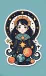 Sticker Astrology Illustration