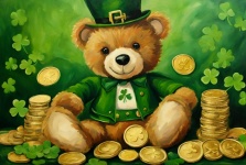 St. Patrick&039;s Day Teddy With Coins