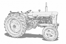 Tractor Fordson, Oldtimer, Drawing