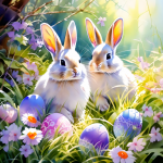 Two Easter Bunnies