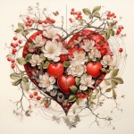 Valentine Floral Collage Art