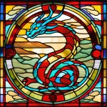 Vibrant Stained Glass Dragon