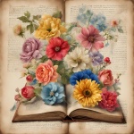 Vintage Books And Flowers
