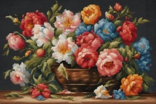 Vintage Needlework Flower Basket