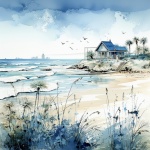 Watercolor Beach House
