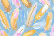 Watercolor Feather Background