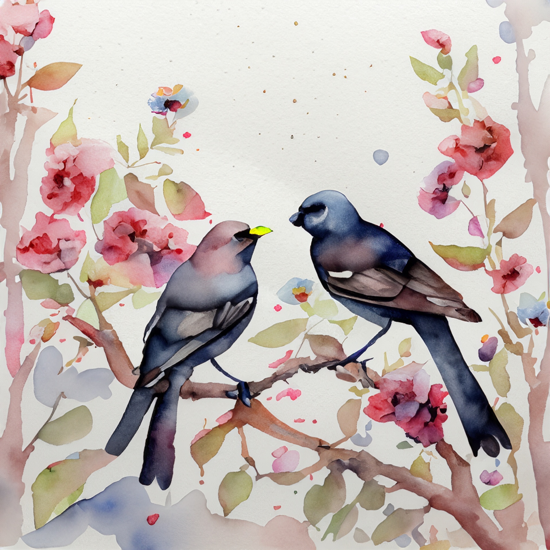 Watercolor Spring Song Bird Art Free Stock Photo - Public Domain Pictures