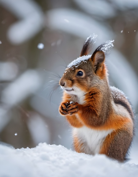 Squirrel Snow Winter Free Stock Photo - Public Domain Pictures