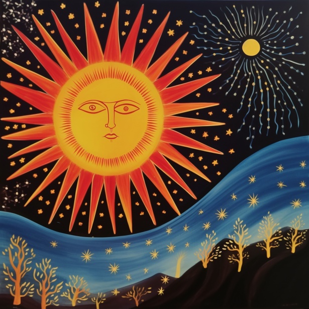 Celestial Sun Moon Art Print Free Stock Photo - Public Domain Pictures