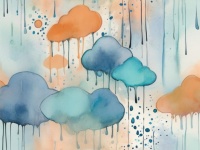 Abstract Rain Watercolor Art