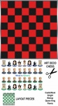 Art Deco Chess Black Red