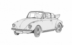 Car, Volkswagen Beetle, Silhouette
