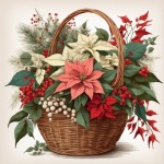 Christmas Poinsettia Basket