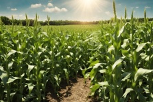 Corn Field On Summer Day