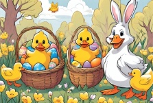 Cute Easter Ducks