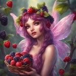 Cute Fairy With Berries