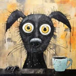 Dog With Coffee Art