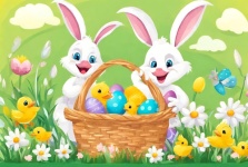 Easter Cartoon Bunnies