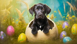 Easter Egg, Dog, Black Labrador