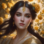 Fantasy Woman Roses Flowers