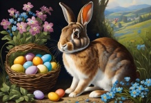 Bunny Easter Vintage Illustration