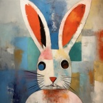 Abstract Bunny Rabbit Art Print
