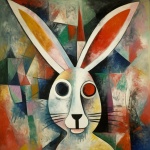 Abstract Bunny Rabbit Art Print
