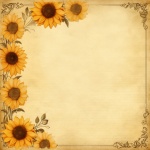 Vintage Sunflower Paper Template